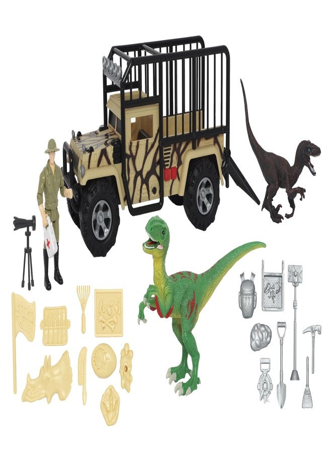 أنيمال بلانيت مجموعة ألعاب رحلة الديناصورات من أنيمال بلانيت - شاحنة نقل مزودة بأضواء وأصوات، ديناصورات، مجسمات شخصيات وإكسسوارات للأطفال من عمر 3 سنوات فما فوق - Image 3